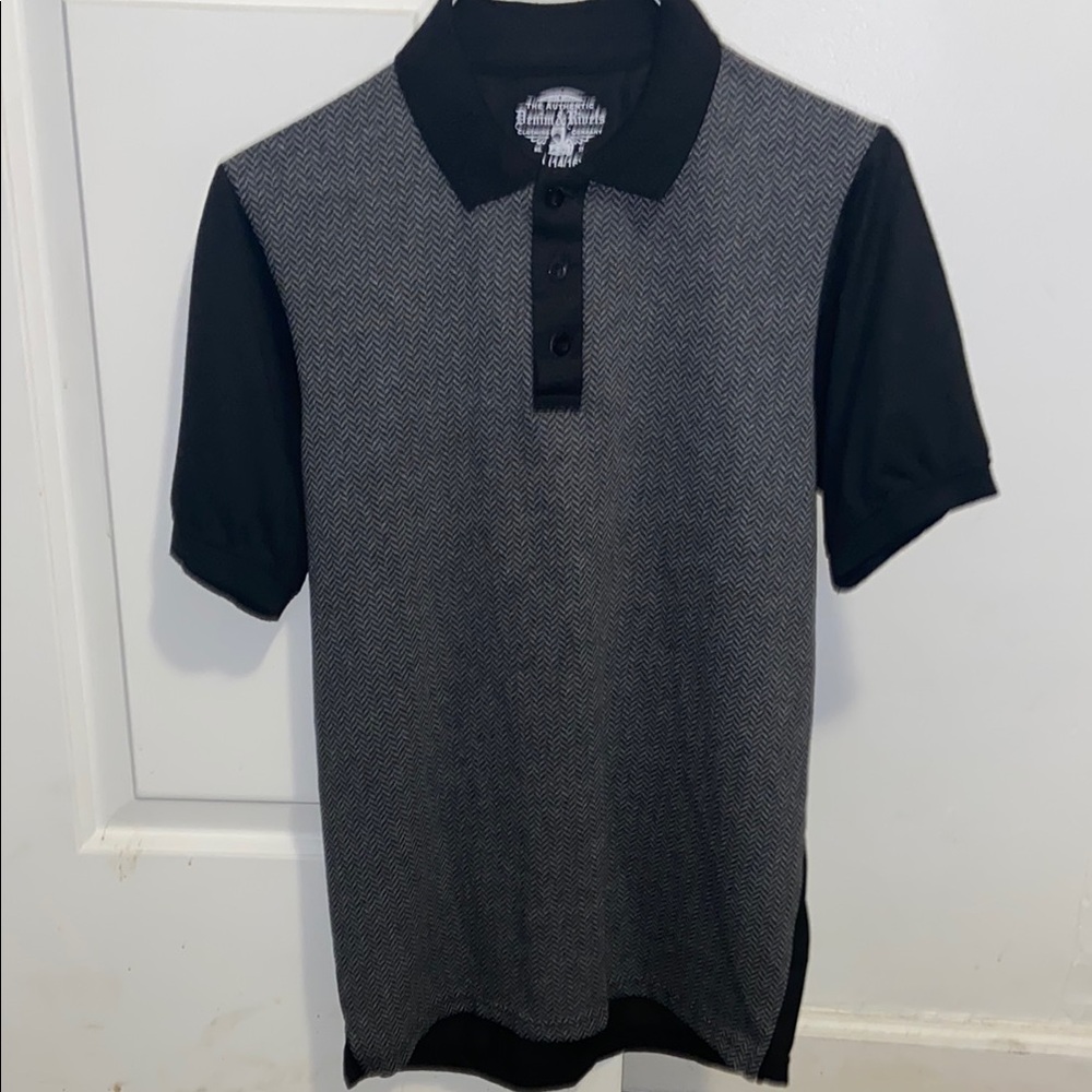 Modern Two-Tone Black and Gray Polo